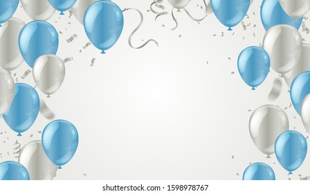 Design balloons sale template happy day, greeting background. Celebration Vector illustration