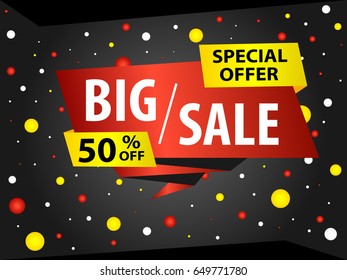 Design a banner ad template on a black background. special offer