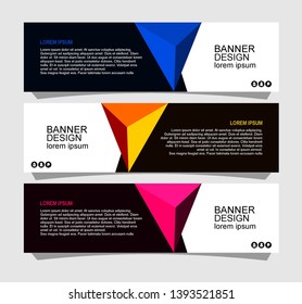 design a banner background with a colored triangle