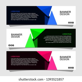 design a banner background with a colored triangle