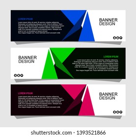 design a banner background with a colored triangle