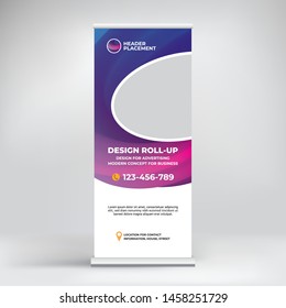 Design banner with a beautiful volumetric gradient. Roll-up banner for conferences, seminars, exhibitions, creative background for placing photos and text.
