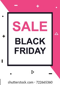 Design of the banner Black Friday. Discount, advertisement, signboard, certificate, flyer for your store. Vector illustration in a flat style. Background for printing.