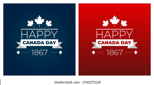 Design a banner for Canada Day 1 st of July. Vector modern stylish illustration. Vector banner for the Internet to the Canada Day with red leaves.