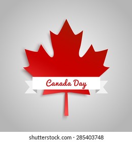 Design a banner for Canada Day 1 st of July. Vector modern stylish illustration. Vector banner for the Internet to the Canada Day with red leaves.