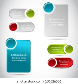 Design banner, card template with colored button