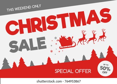 Design of banner for Christmas Sale. Vector.