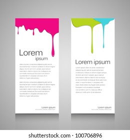 Design banner concept paint colorful dripping background. vector illustration