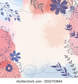 	
Design banner frame background with beautiful. background for design. Colorful background with tropical plants. Place for your text.