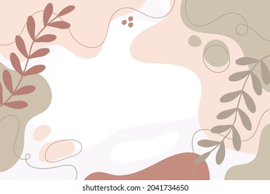 Design banner frame background with beautiful. background for design. Colorful background with tropical plants. Place for your text.	