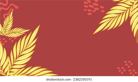 Design banner frame background with beautiful. background for design. Colorful background with tropical plants. Place for your text. splash abstract background for design.