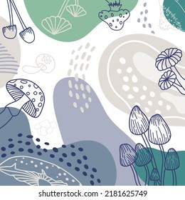  Design banner frame background .Colorful poster background vector illustration.Exotic plants, branches,art print for beauty, fashion and natural products,wellness, wedding and event.