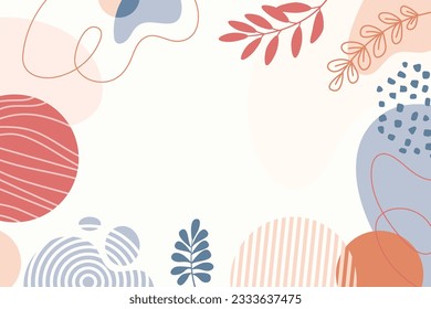 Design-Banner-Hintergrund .Farbiger Poster-Hintergrund, Vektorgrafik.Exotische Pflanzen, Äste, Kunstdrucke für Schönheit, Mode und Naturprodukte, Wellness, Hochzeit und Veranstaltung.