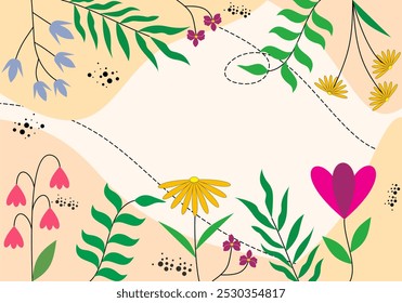 Design banner frame background .Colorful poster background.branches,arte imprimir para beleza, moda e produtos naturais, bem-estar, casamento e evento.