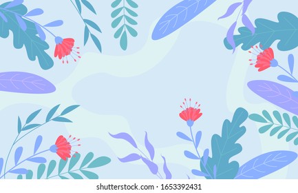 Design banner frame flower Spring background with beautiful. Vector illustration template banners.