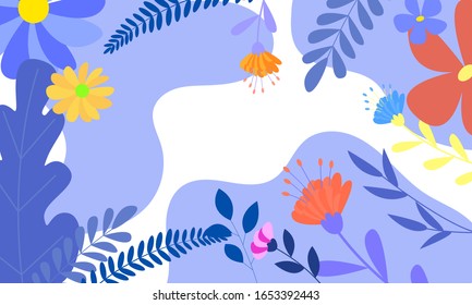 Design banner frame flower Spring background with beautiful. Vector illustration template banners.