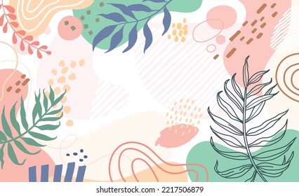 Diseñar el marco floral del marco floral Fondo de primavera con hermoso. fondo floral para el diseño. Fondo colorido con plantas tropicales. Coloca tu texto.	