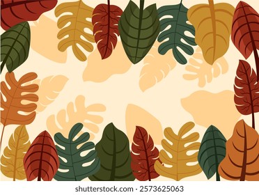 Design banner frame flower Spring background with Tropical Summer Frame