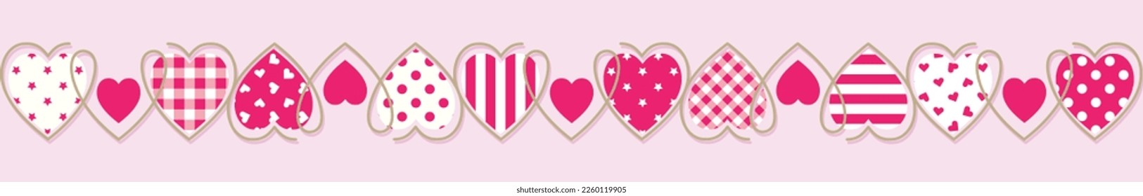 Design of banner with hearts. Mother’s Day, Women’s Day, and Valentine’s Day decorations. Vector