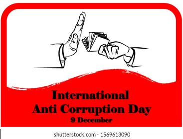 Design banner international anti-corruption day,  9 December,  poster anti corruption illustration for printing svg