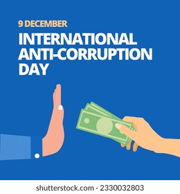 Design banner international anti-corruption day, 9 December, poster anti corruption illustration for printing svg