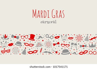 Design of banner for Mardi Gras Carnival. Vector.