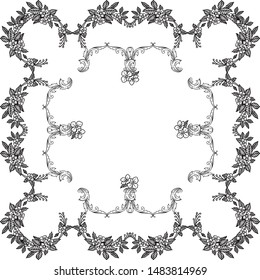 Design banner, poster, various card, with shape pattern of frame, for drawing of leaves and wreath. Vector