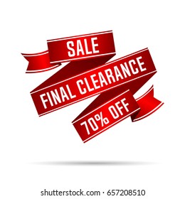 Design banner ribbon, final clearance. Vector illustration.