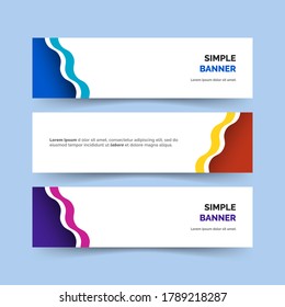 design of banner design set with wavy shapes