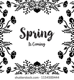 Design banner with spring is coming flower frame vector illustration