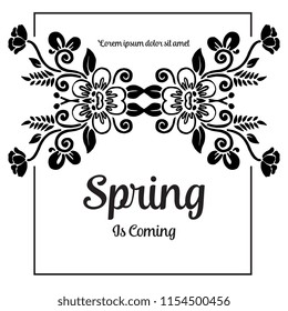 Design banner with spring is coming flower frame vector illustration