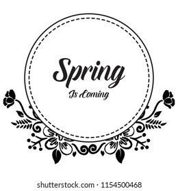 Design banner with spring is coming flower frame vector illustration