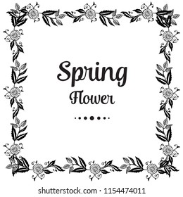 Design banner with spring flower hand draw vector illustration