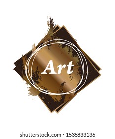 Design banner template. A smear of gold paint in the frame and place for your text. EPS 10 vector