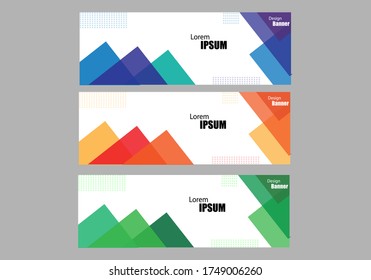 Design banner templates with geometric shapes
