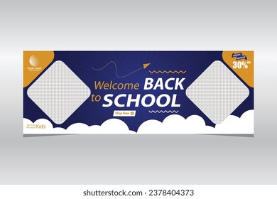 
Design banner vector template for back to school