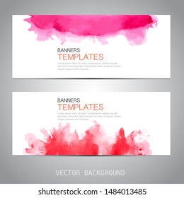 Design banner with Watercolor template. vector background