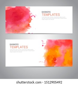 Design banner with Watercolor template. vector background