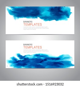 Design banner with Watercolor template. vector background