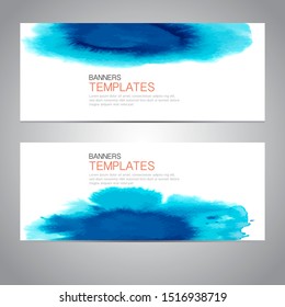 Design banner with Watercolor template. vector background