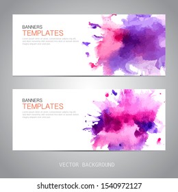 Design banner with Watercolor template. vector background