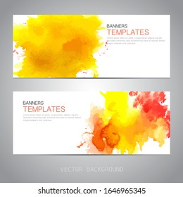 Design banner with Watercolor template. vector background