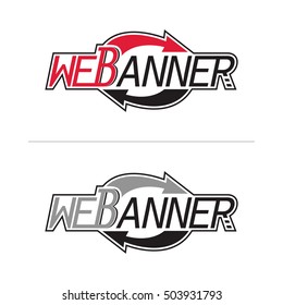 design banner web black red logo logotype label vector