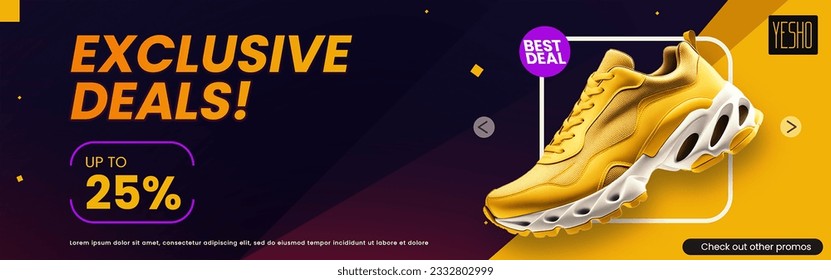 Design Banner Website - Shoes - Exclusive Deals!