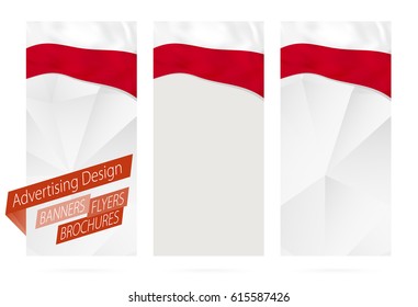 Design of banners, flyers, brochures with flag of Poland. Leaflet Template for website or printing. Vector Illustration.