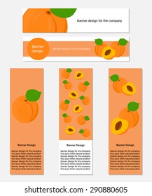  Design of banners with fresh apricot in vector format for the company.