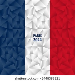 Design of banners with navy, white, red polygonal elements. Polygonal background in French flag colors. Corporate Identity for your web site design, app, UI. Paris. EPS10. 