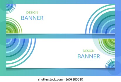 Design banners with white backgrounds and semicircular images, vector, eps 10