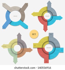 Design banners-arrows for infographics. Vector set