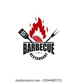 design, barbecue, food, restaurant, logo, grill, retro, vintage, meat, icon, fork, fire, bbq, cooking, illustration, menu, cook, flame, symbol, hot, steak, beef, dinner, sausage, template, smoke, part